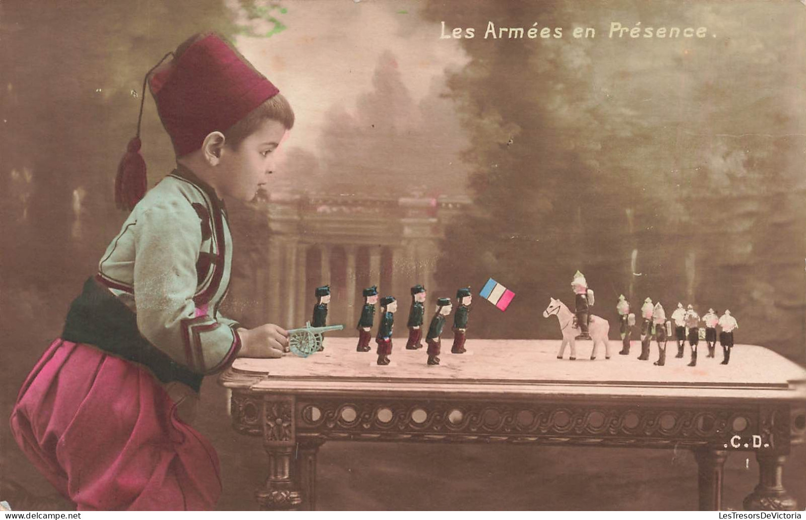 ENFANTS - Les Armées En Présence - Enfant Jouant Avec Des Figurines - Carte Postale Ancienne - Autres & Non Classés