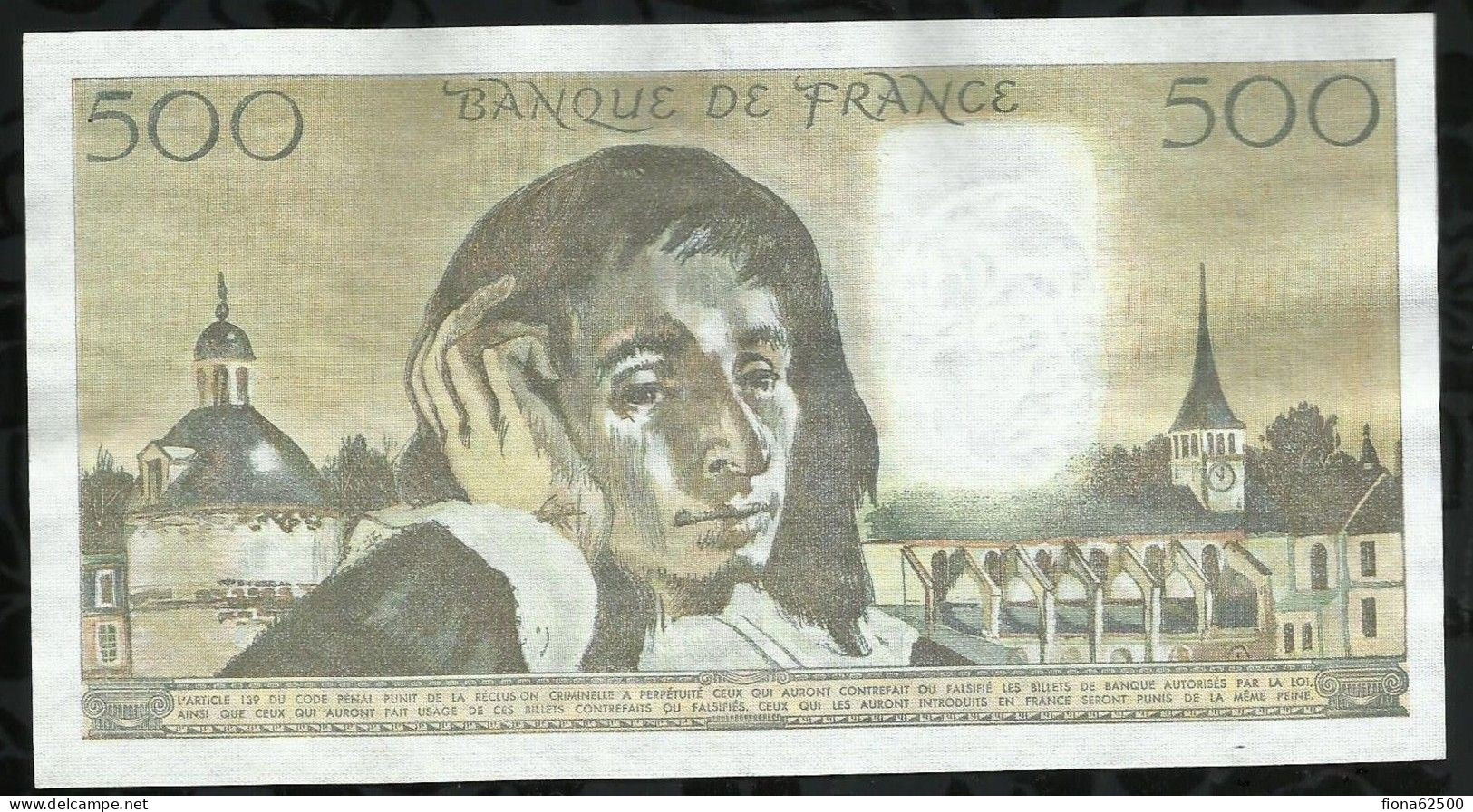 BILLET DE 500 FRANCS PASCAL . 1985 . - 500 F 1968-1993 ''Pascal''