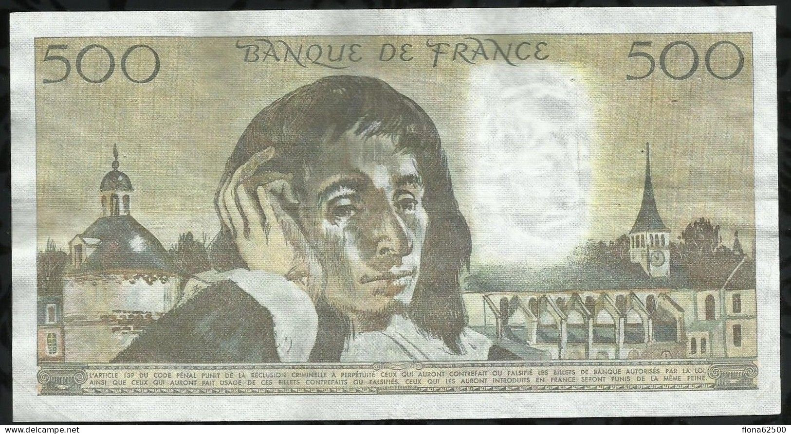 BILLET DE 500 FRANCS PASCAL . 1983 . - 500 F 1968-1993 ''Pascal''