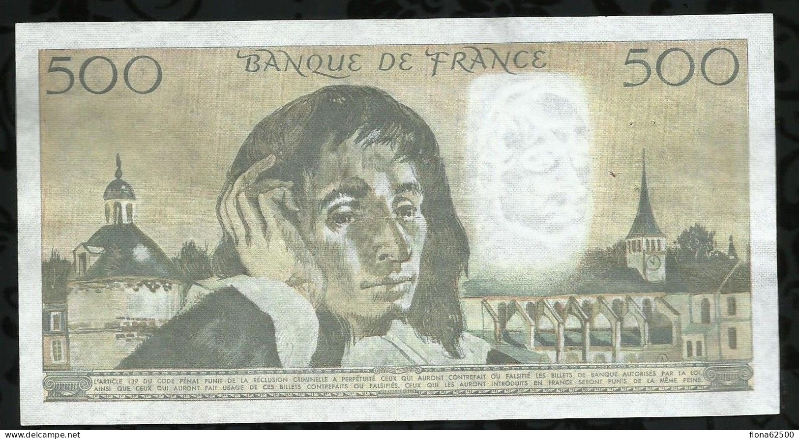 BILLET DE 500 FRANCS PASCAL . 1982 . - 500 F 1968-1993 ''Pascal''