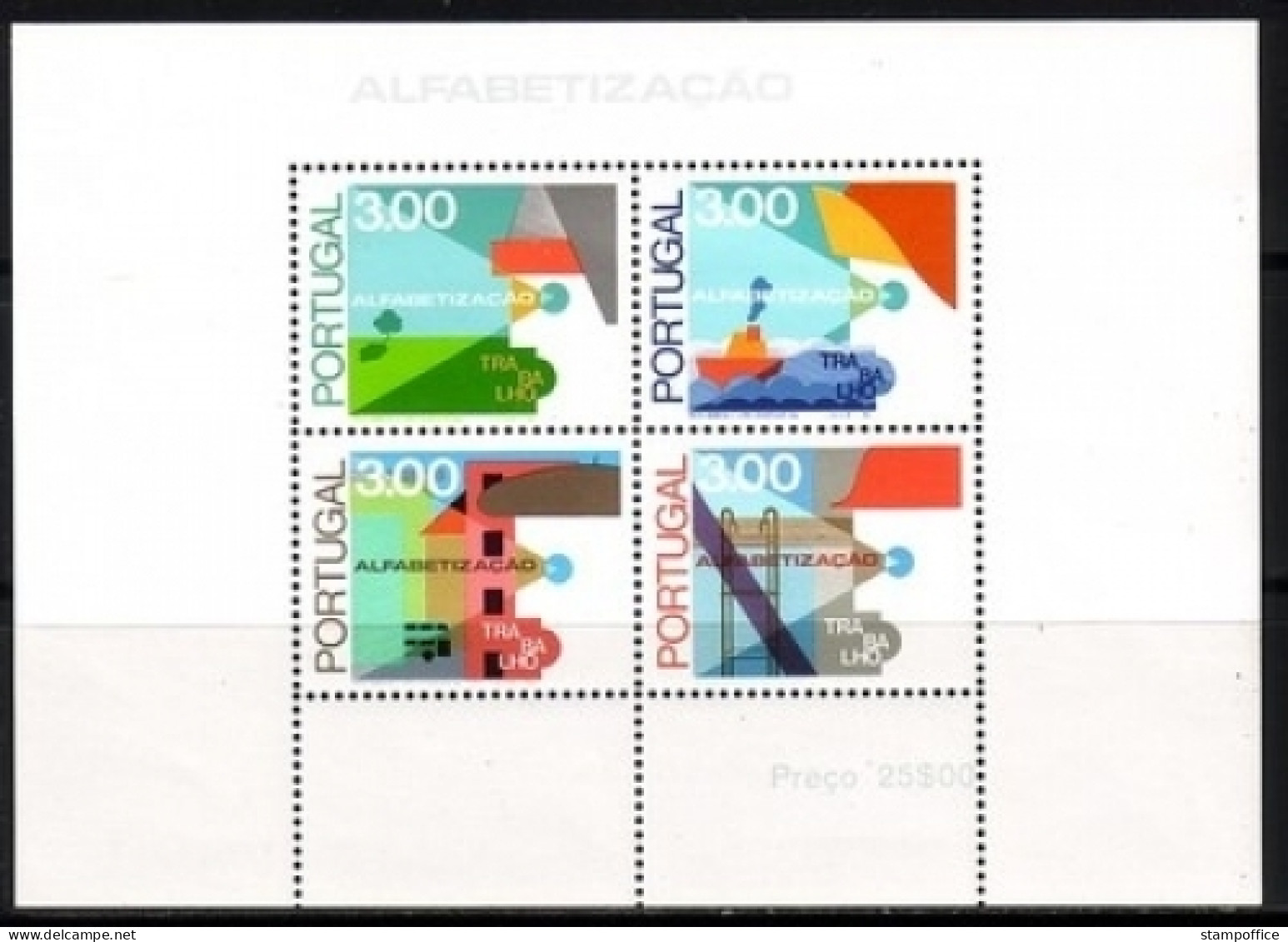 PORTUGAL BLOCK 18 POSTFRISCH(MINT) KAMPF GEGEN DAS ANALPHABETENTUM 1976 - Blokken & Velletjes