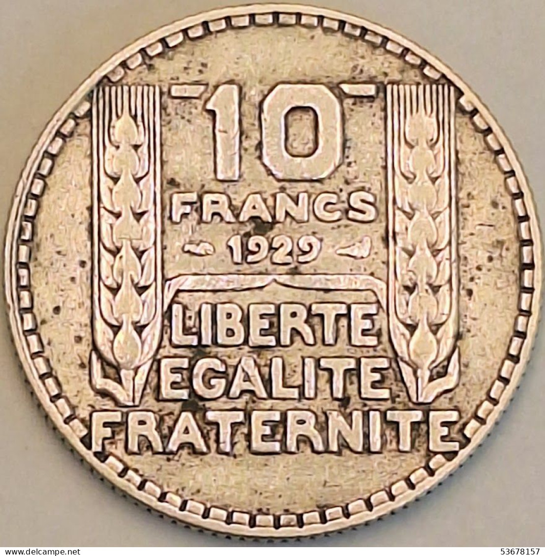 France - 10 Francs 1929, KM# 878, Silver (#4130) - 10 Francs