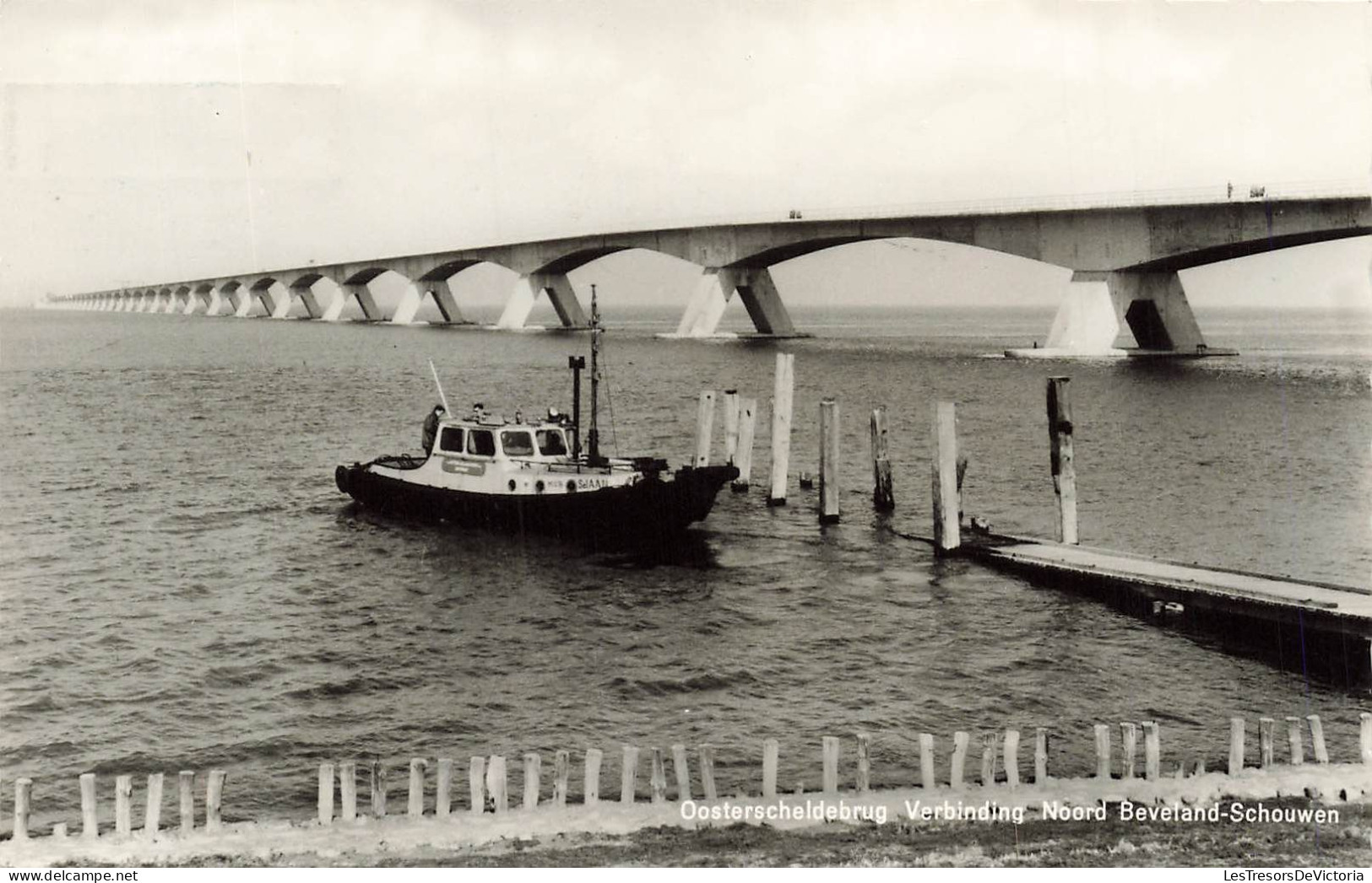 PAYS-BAS - Oosterscheldebrug Verbinding Noord Beveland Schouwen - Bateau - La Mer - Carte Postale Ancienne - Andere & Zonder Classificatie