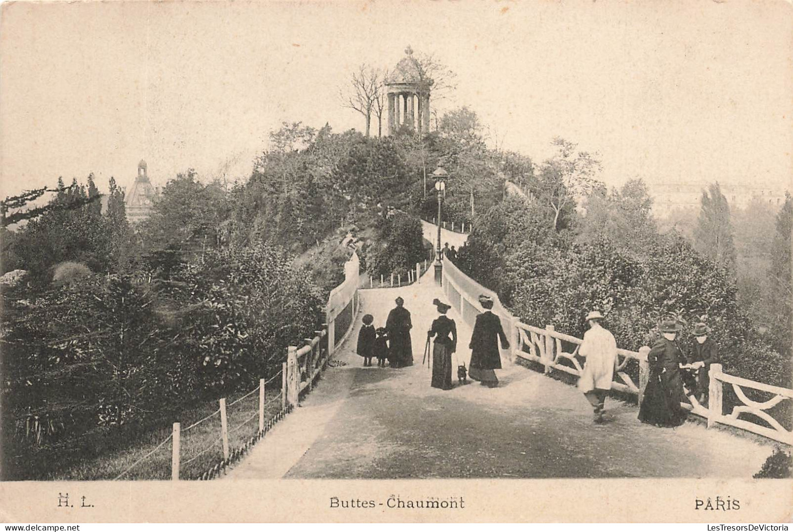 FRANCE - Paris - Buttes Chaumont - Vue Sur Un Chemin - Animé - Vue Générale - Carte Postale Ancienne - Parks, Gardens