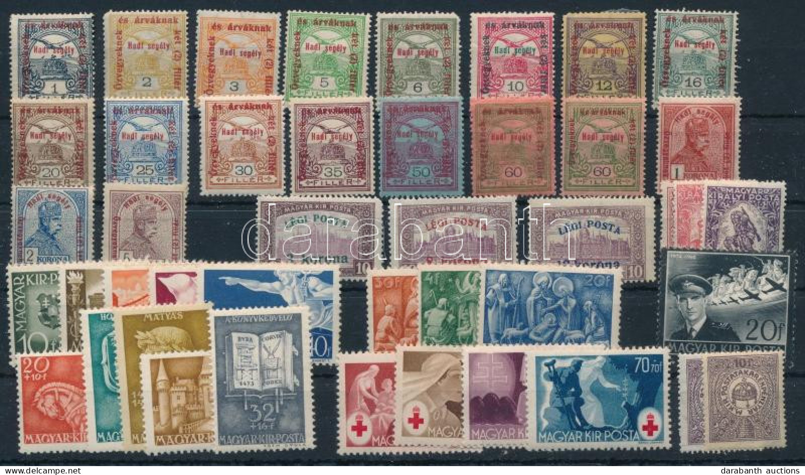 **, * 7 Klf Sor és 2 Bélyeg Az 1945 Előtti Időszakból, Közte Hadisegély II. (20.100) / 7 Sets, 2 Stamps - Other & Unclassified