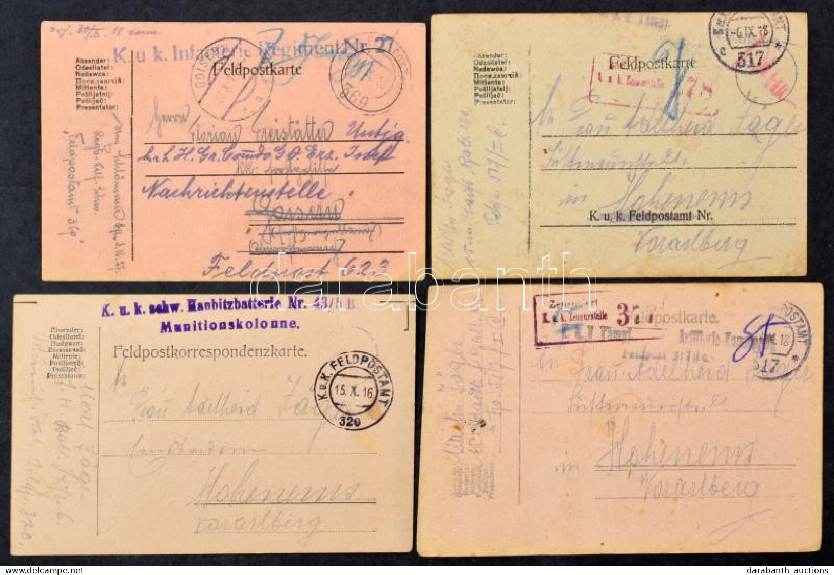 ~100 Db 1. Világháborús Tábori Posta Küldemény / ~100 Field Postcards 1st World War - Autres & Non Classés