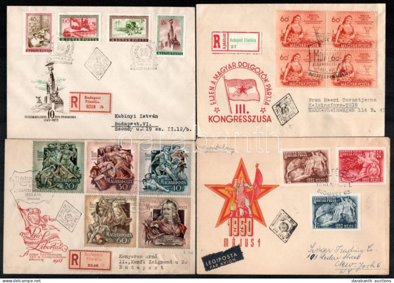 10 Klf FDC Az 1950-es évekből (16.500) / 10 FDC's - Other & Unclassified