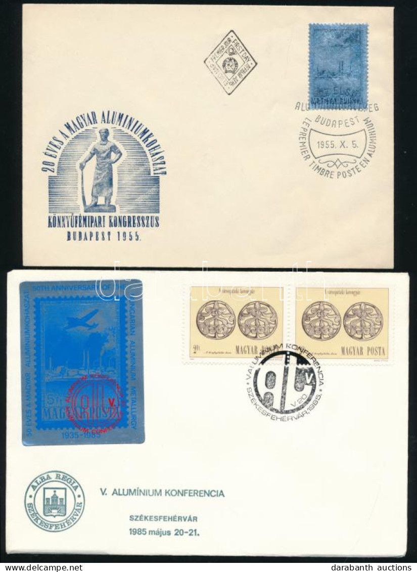 1955-1985 Alumínium FDC + V. Alumínium Konferencia Emlékív Borítékon - Other & Unclassified