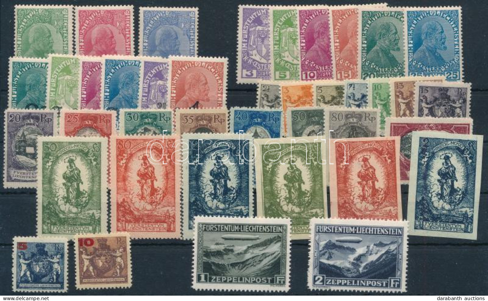 * Liechtenstein 1912-1931 45 Db Bélyeg Stecklapon / Liechtenstein 1912-1931 45 Stamps - Other & Unclassified