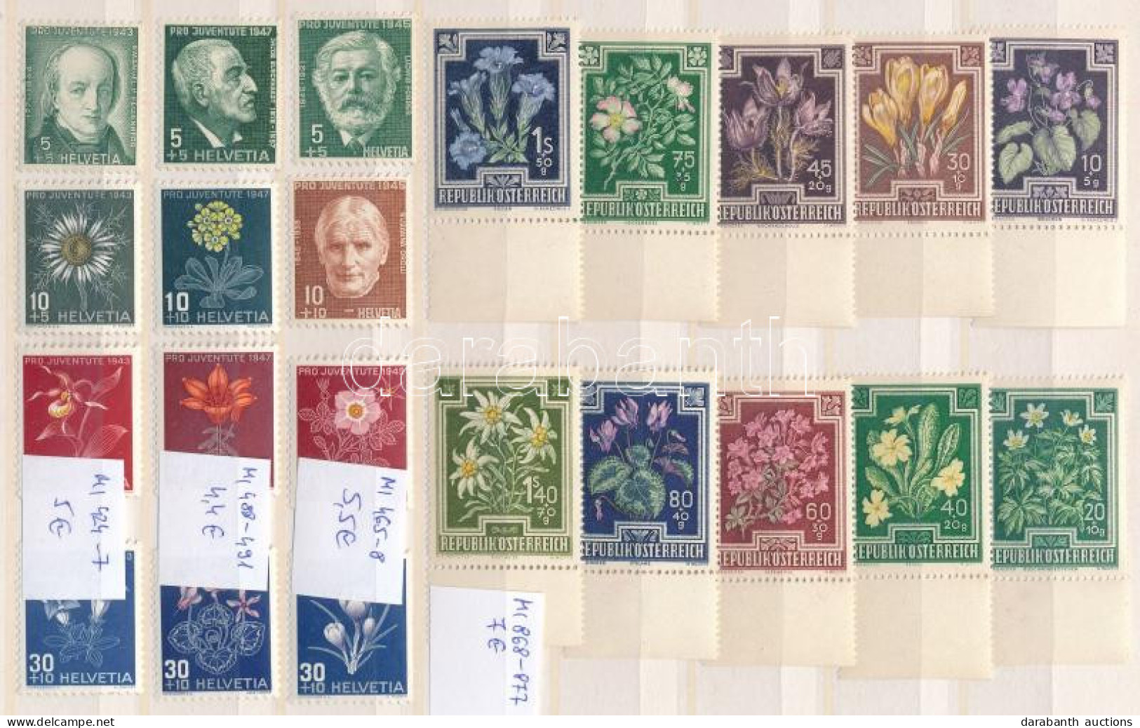 **, (*) 8 Db Virág Sor és 1 Blokk / Flower 8 Sets And 1 Block (ca Mi EUR 65,-) - Autres & Non Classés