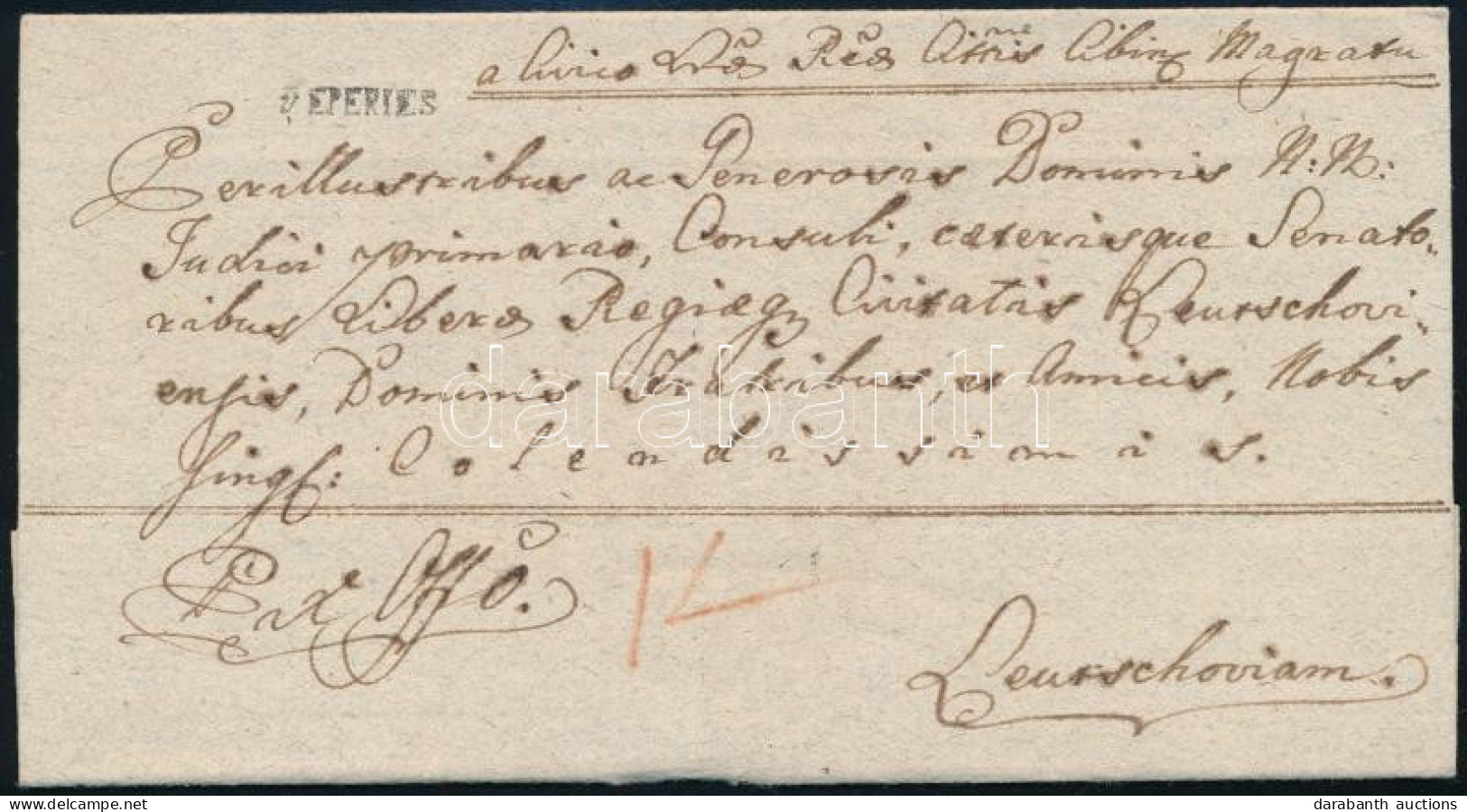 1819 Ex Offo "v. EPERIES" - Lőcse (Rompes 40 P) - Autres & Non Classés