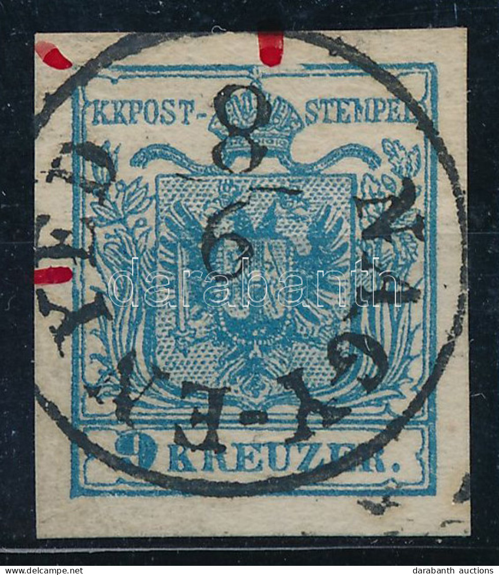 O 1850 9kr MP III. Látványos Lemezhibák, Különösen A Felső Keretvonalon / With Plate Flaws. "NAGY-ENYED" - Altri & Non Classificati