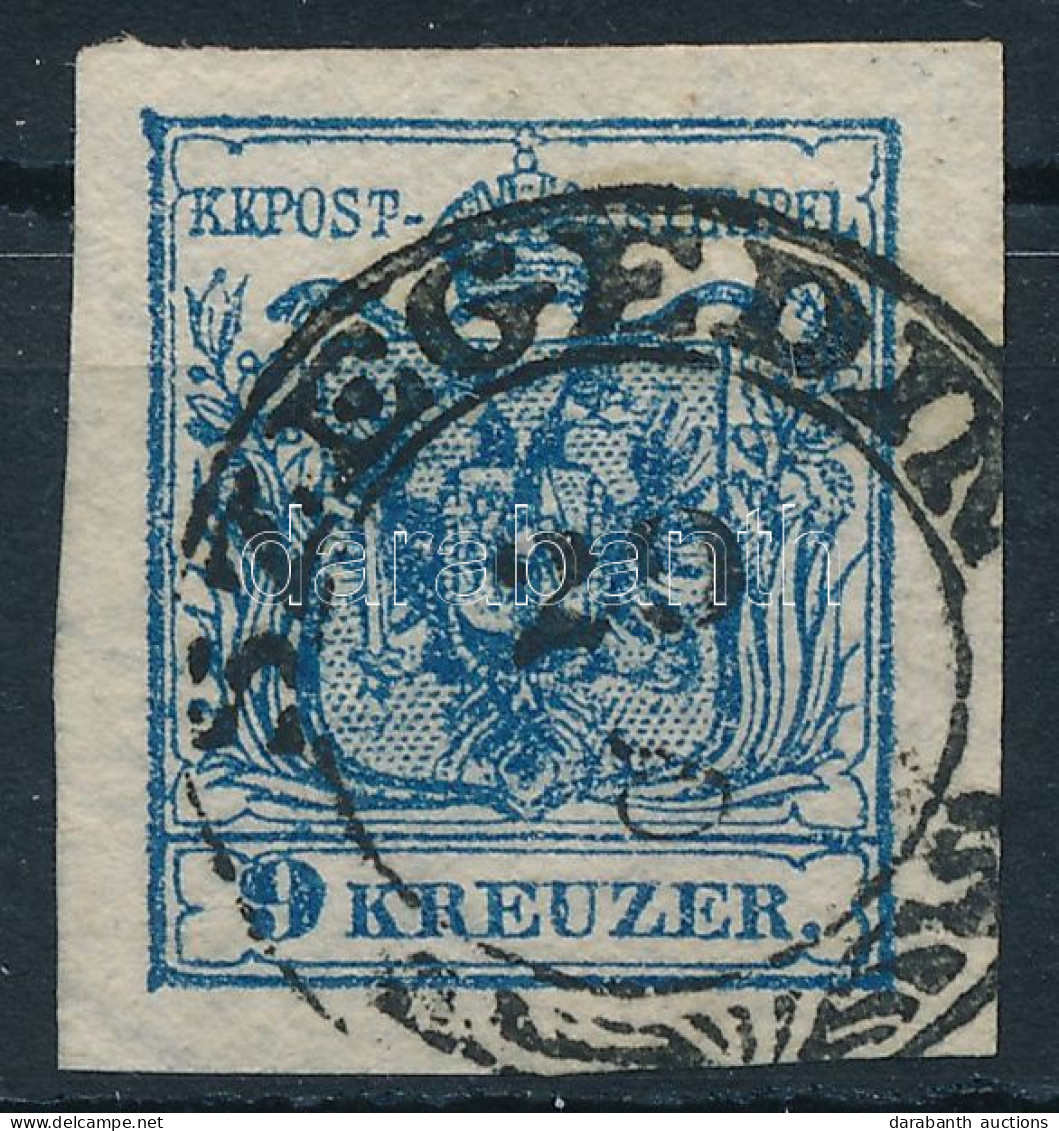 O 1850 9kr HP III. óriási Vízjellel / With Large Watermark. "SZEGEDIN" - Other & Unclassified