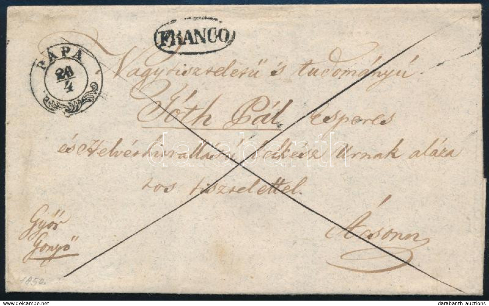 ~1850 Franco "PÁPA" - Ács - Autres & Non Classés