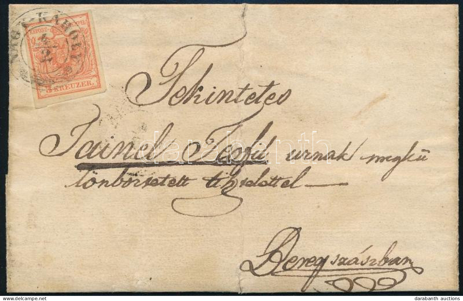 ~1852 3kr Levélen / On Cover "NAGY-KÁROLY" - Beregszász - Sonstige & Ohne Zuordnung