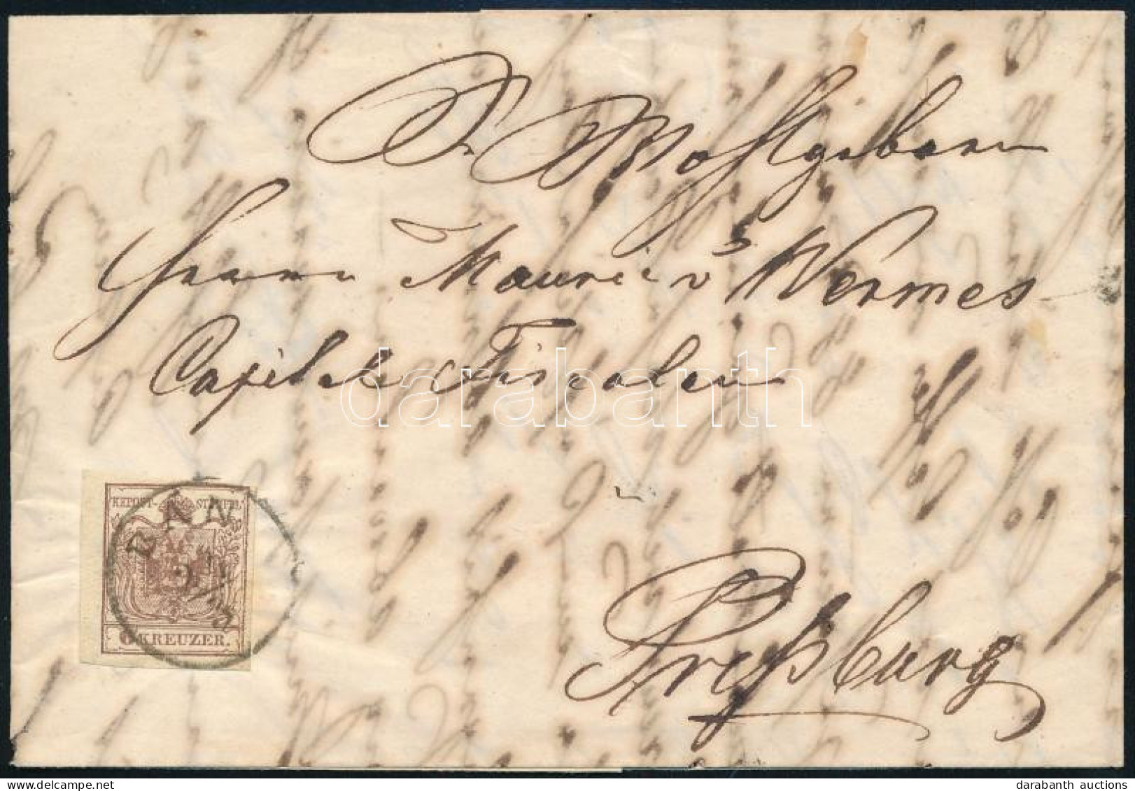 1855 6kr Levélen Teljes Tartalommal / On Cover With Full Content "BÁN" - Pressburg - Other & Unclassified