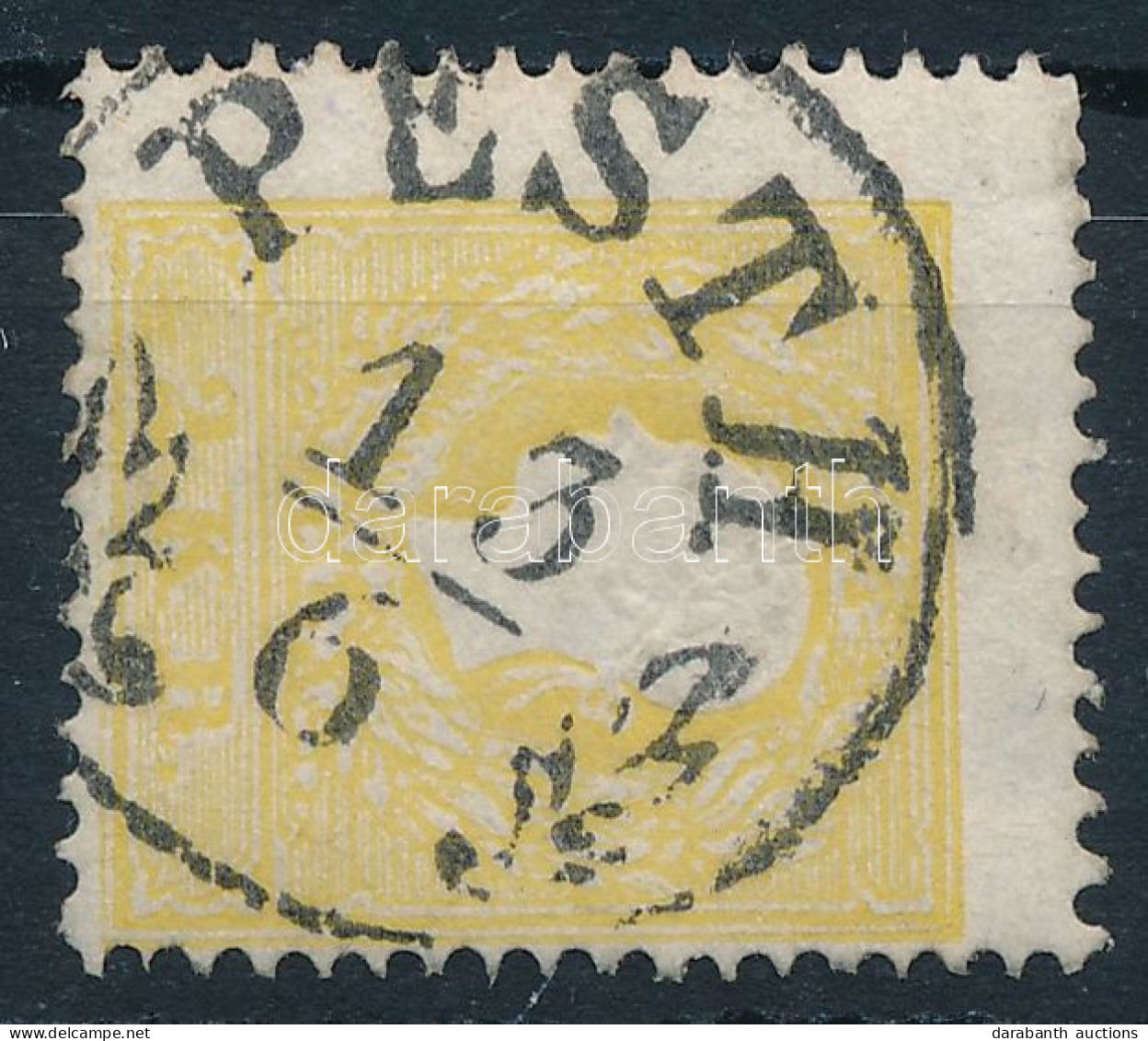 O 1858 2kr II. Típus Sárga, Jelentős Elfogazással / 2kr Type II. Yellow, Shifted Perforation "PESTH" - Other & Unclassified