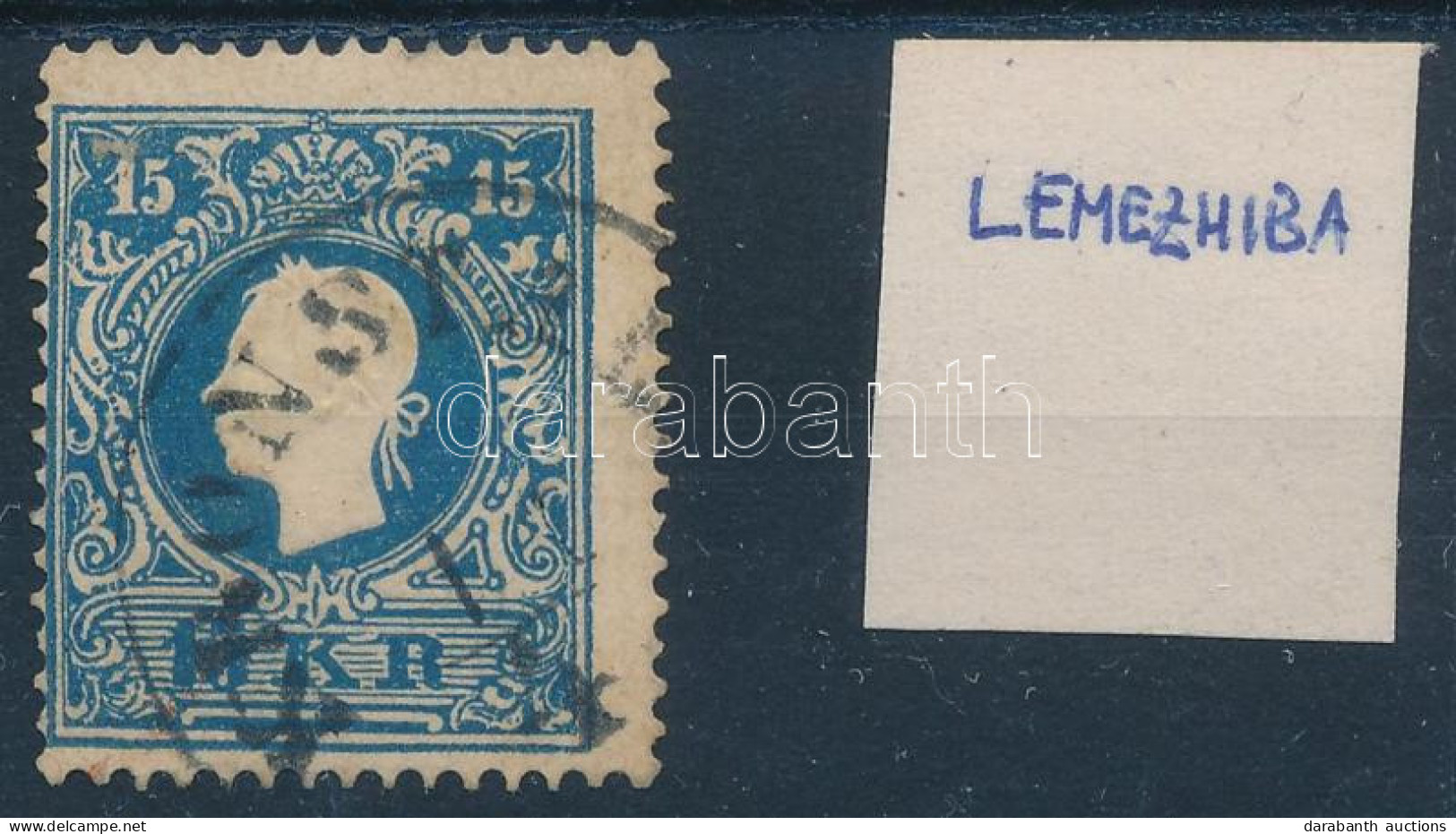 O 1858 15kr Lemezhibával / Plate Flaw - Other & Unclassified