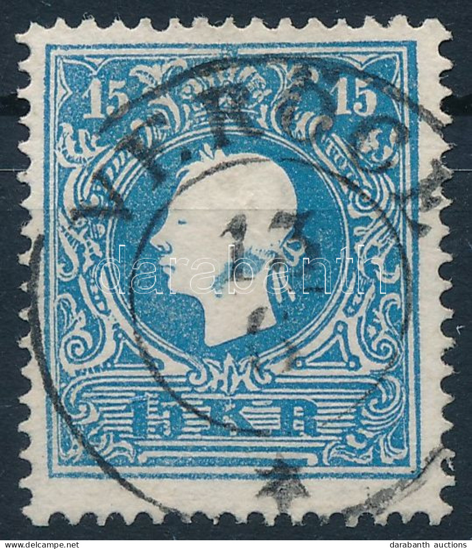 O 1858 15kr II. Nagy Festékfolttal / Large Paint Spot "VERŐCE" - Altri & Non Classificati