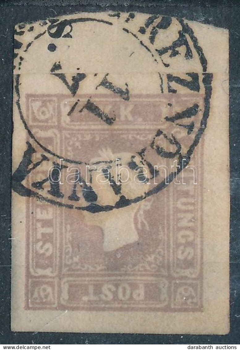 1858 Hírlapbélyeg Lila, Nagy ívszélekkel Kivágáson / Newspaper Stamp Lilac With Large Margins On Cutting "BREZNÓBÁNYA" - Sonstige & Ohne Zuordnung