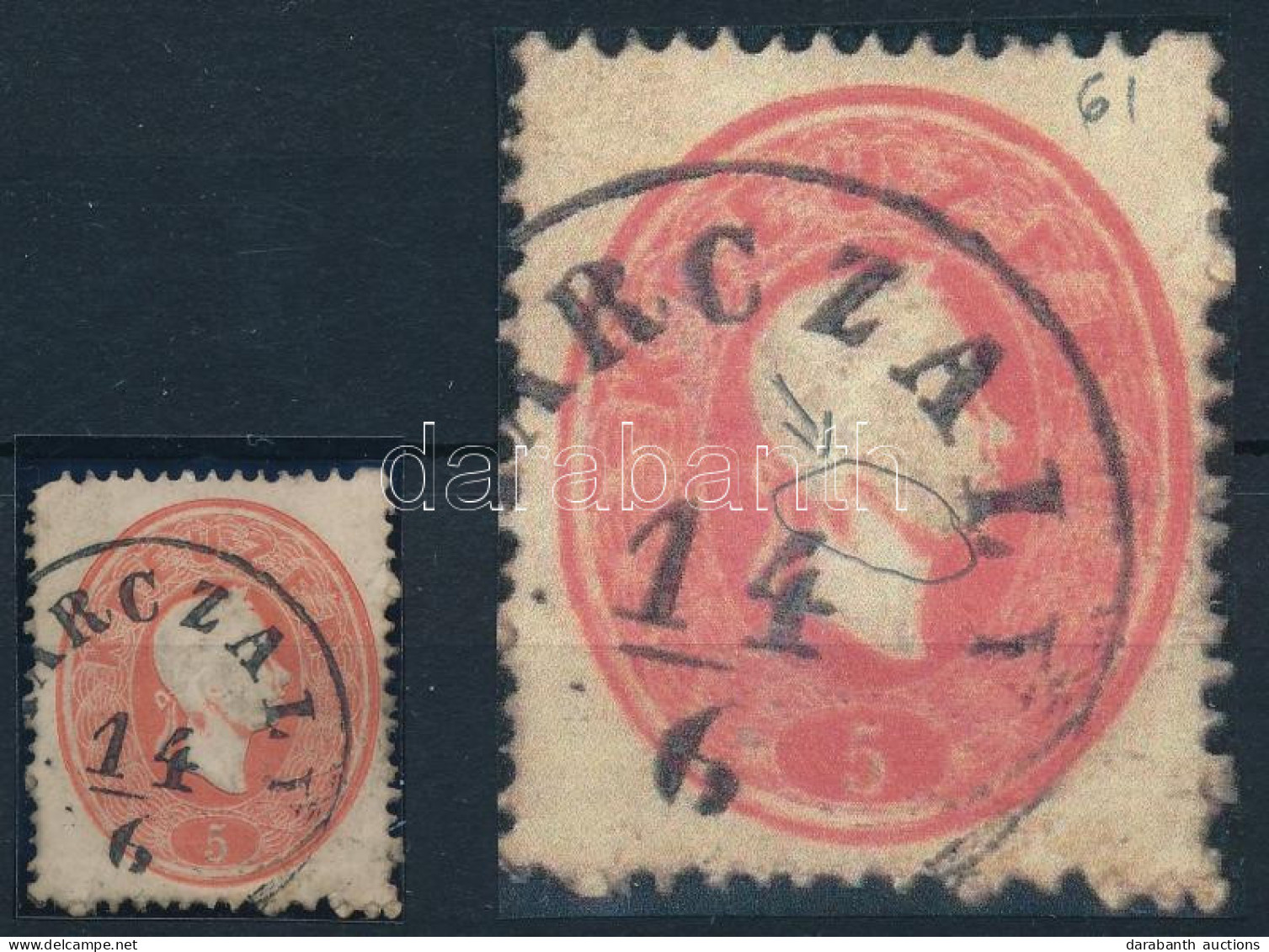 O 1861 5kr Durva Lemezhiba, Nagy Festékfolt / Plate Flaw, Paint Spot - Andere & Zonder Classificatie