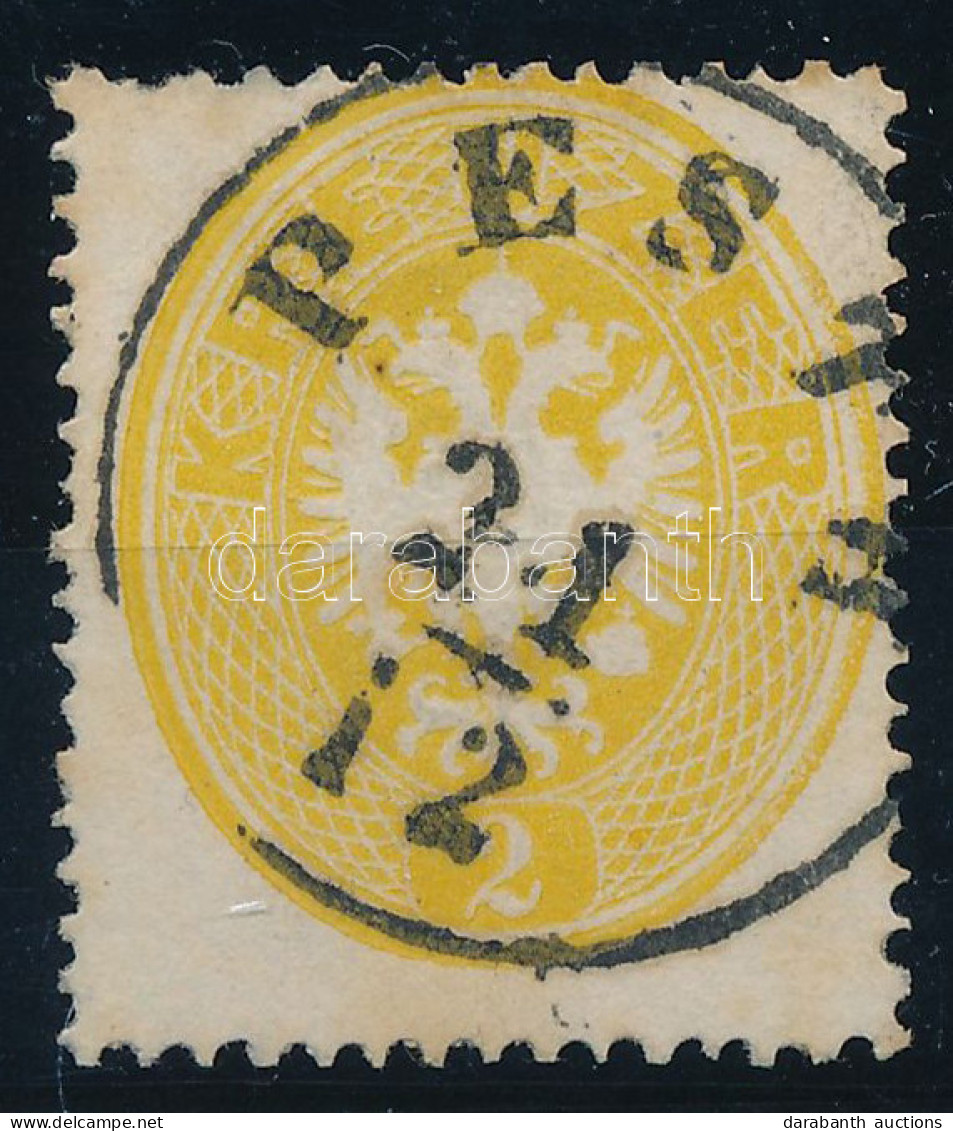 O 1863 2kr élénk Sárga Szín / Bright Yellow "PESTH" - Autres & Non Classés