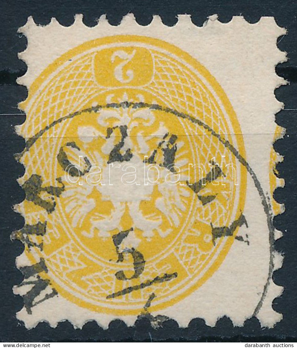 O 1864 2kr Sárga Extrém Elfogazással / Yellow, Shifted Perforation "MARCZALY" - Sonstige & Ohne Zuordnung