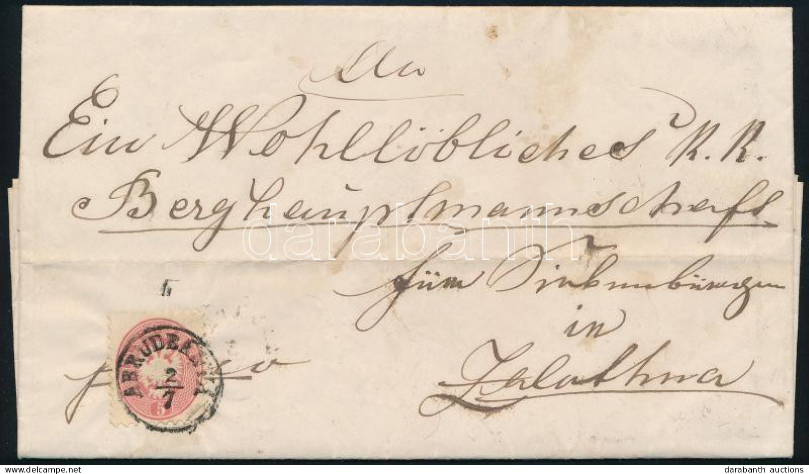 1865 5kr Levélen / On Cover "ABRUDBÁNYA" - Zalathna - Autres & Non Classés