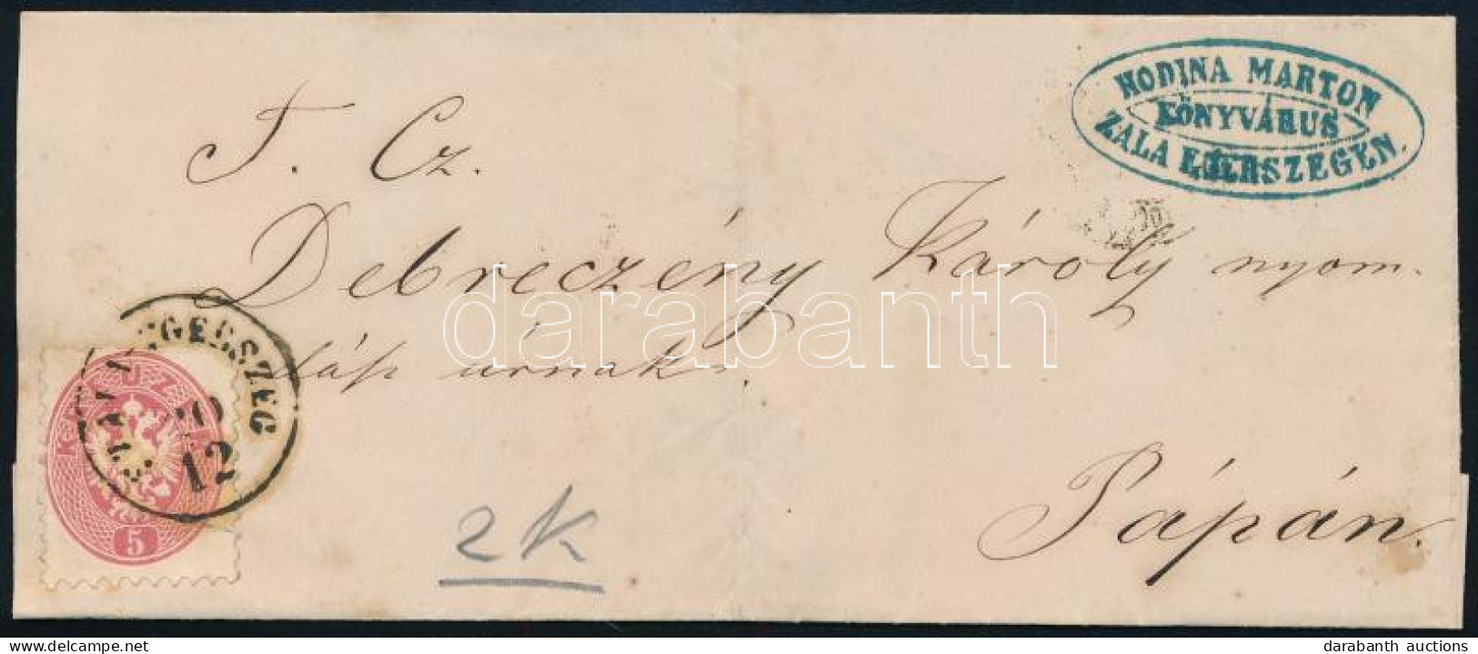 1865 5kr Elfogazva / On Cover "SZALA-EGERSZEG" - Pápa - Other & Unclassified