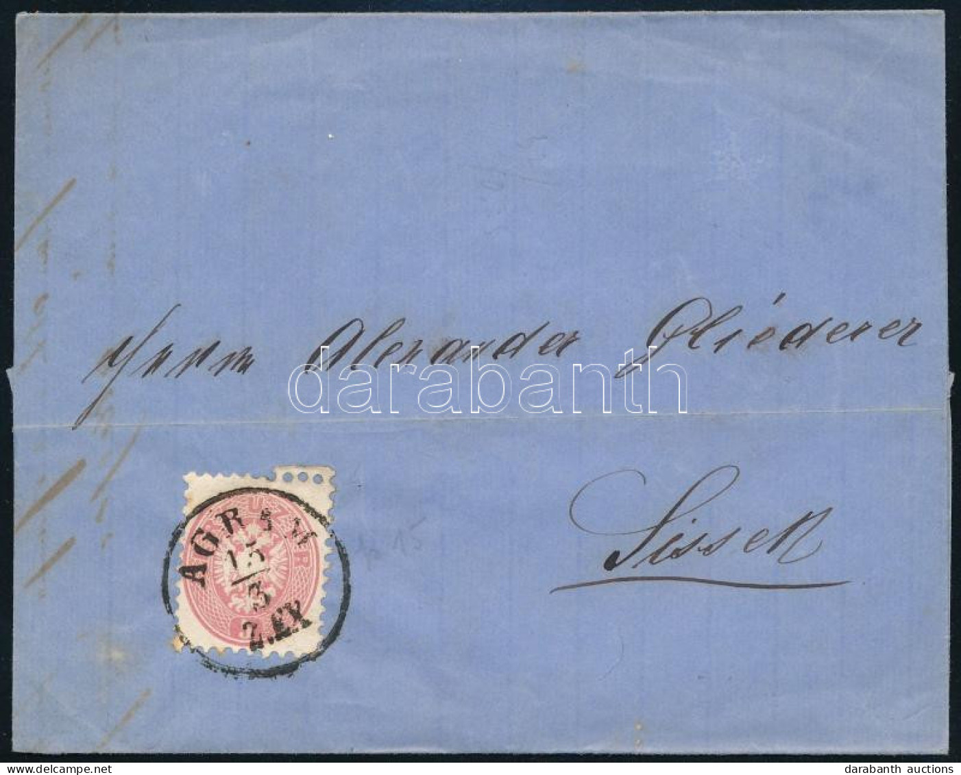 1867 5kr Levélen / On Cover "AGRAM" - Sissek - Other & Unclassified