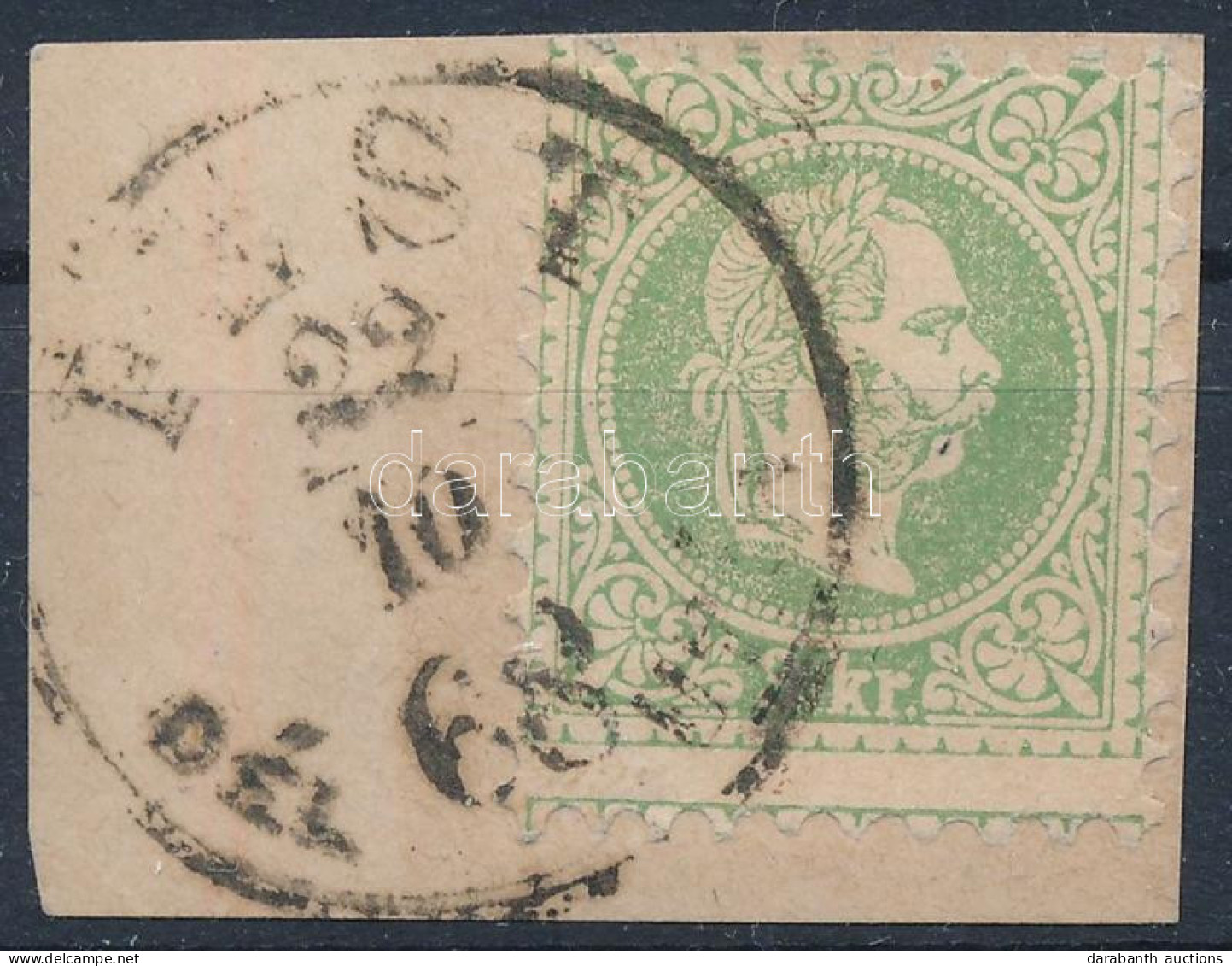 1867 3kr Képbe Fogazva, Látványos Festékhiányos Nyomat / Shifted Perforation, Dry Print "PEST" - Altri & Non Classificati