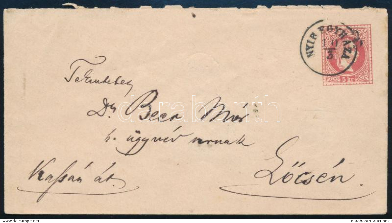 ~1867 5kr Díjjegyes Levél / PS-cover "NYIREGYHÁZA" - "LŐCSE" - Altri & Non Classificati