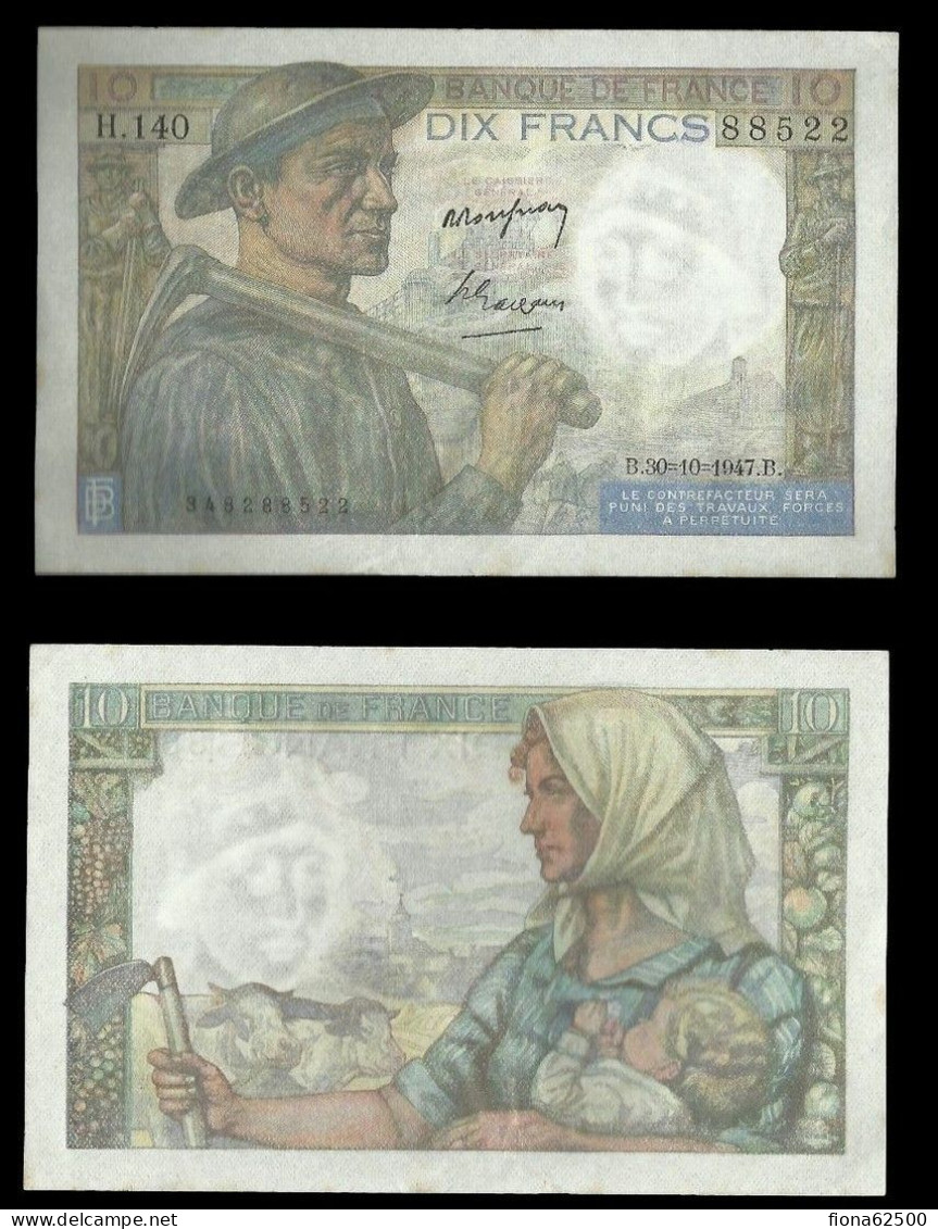 10 FRANCS MINEUR . 30 . 10 . 1947 . - 10 F 1941-1949 ''Mineur''