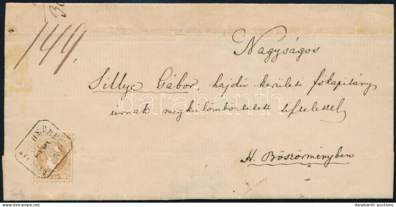 1867 Festékhiányos 15kr Ajánlott Levélen / 15kr With Lack Of Paint On Registered Cover "DEBRECZIN / RECOMAN" - "HAJDÚ-BÖ - Andere & Zonder Classificatie