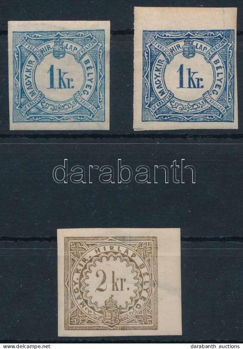 **, * 1868-1888 3 Db Hírlapilleték Bélyeg / 3 Newspaper Duty Stamps - Sonstige & Ohne Zuordnung