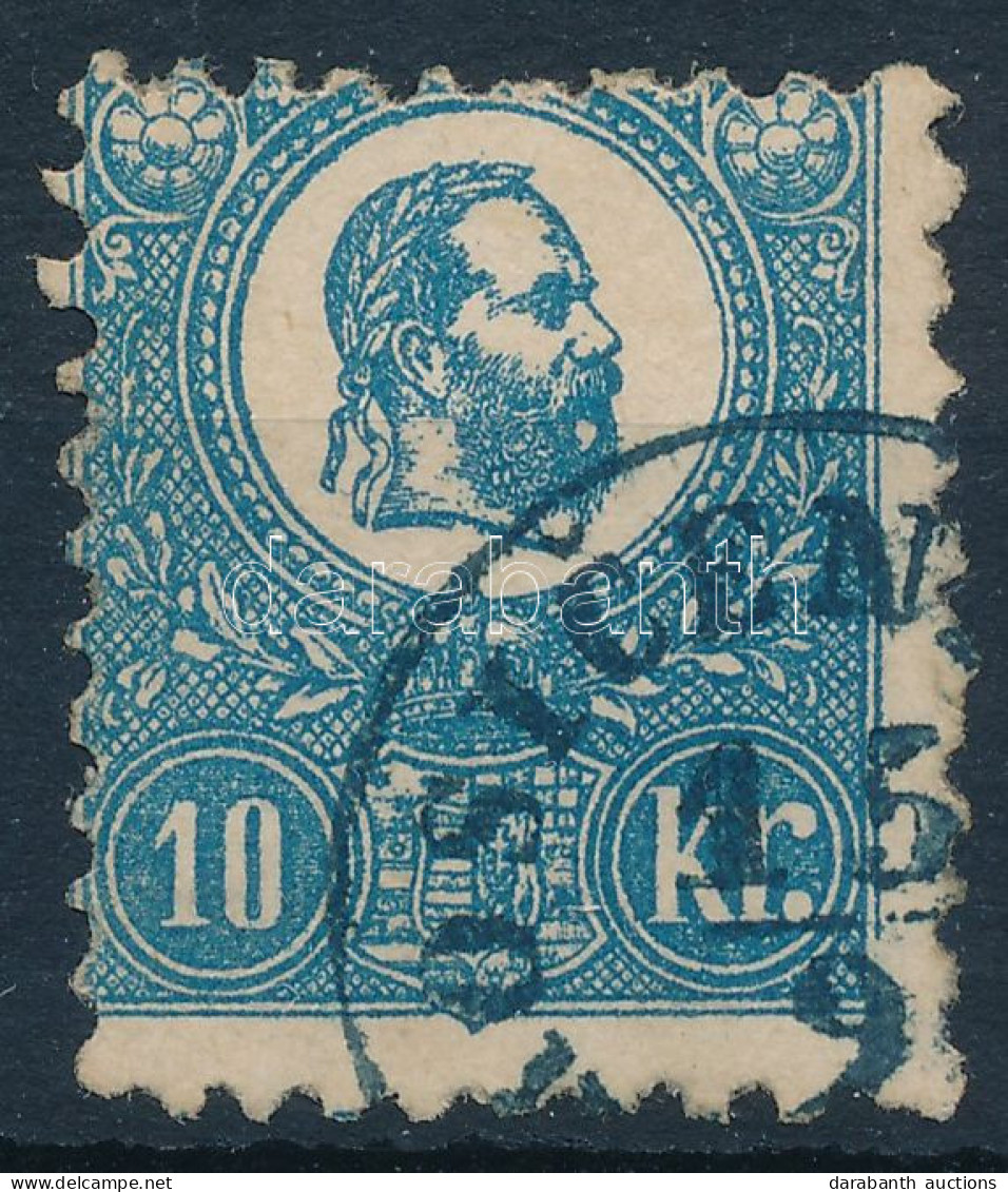 O 1871 Kőnyomat 10kr Képbe Fogazva, Kék ? "(P)ROSIČEN(IKAMEN)" Bélyegzéssel (Gudlin RR) / Mi 4 With Shifted Perforation, - Sonstige & Ohne Zuordnung