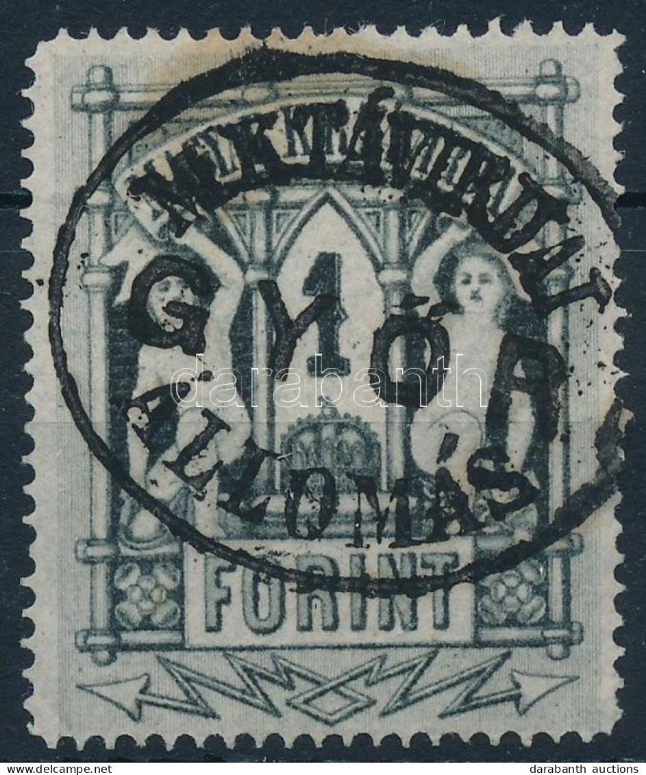 O 1874 Réznyomat Távírda 1Ft / Mi T 15 "M.K. TÁVIRDAI GYŐR ÁLLOMÁS" - Sonstige & Ohne Zuordnung