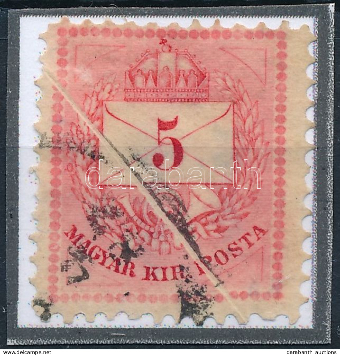 O 1881 5kr Papírránccal / Paper Crease - Sonstige & Ohne Zuordnung