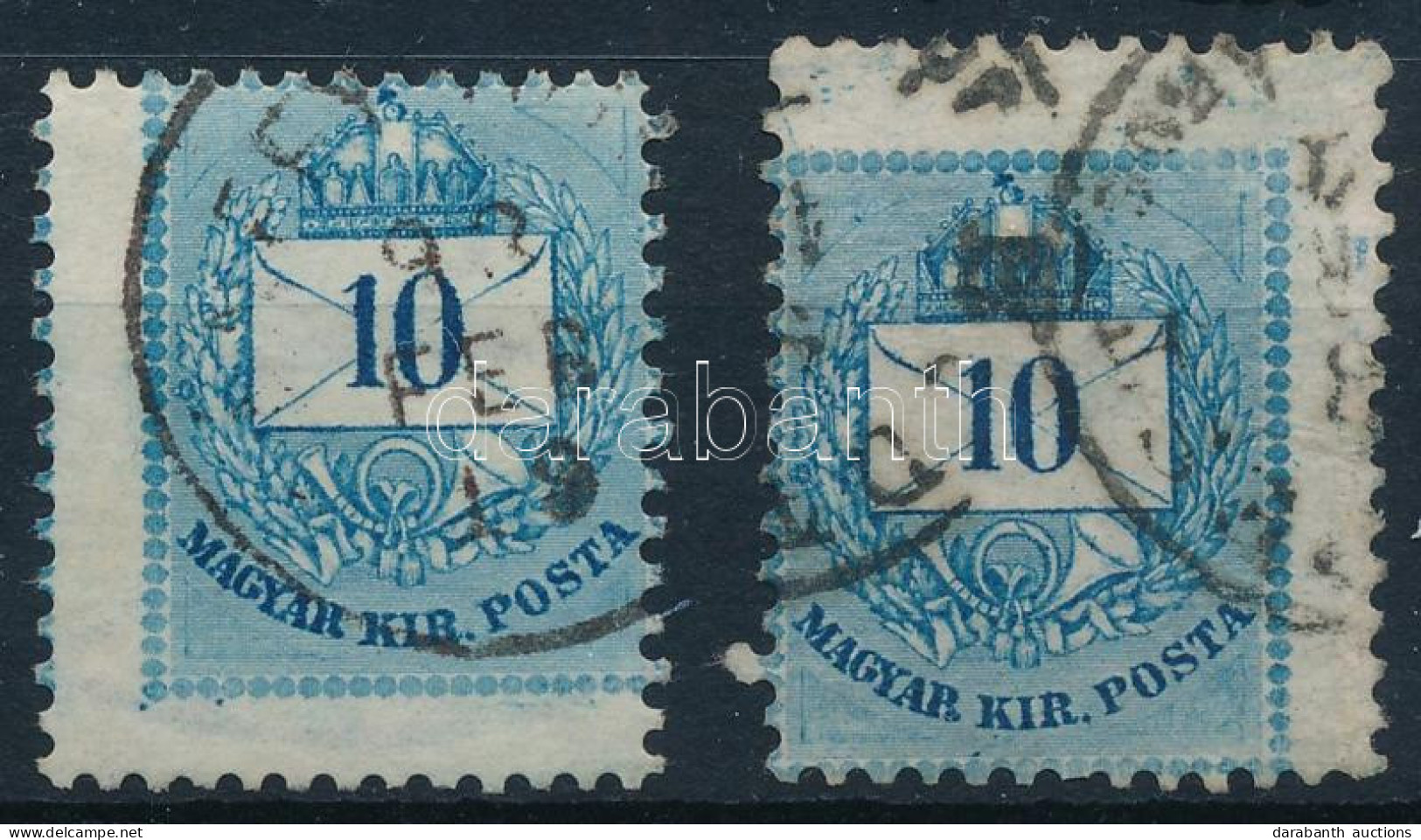 O 1881 2 Db 10kr Elfogazva / Shifted Perforation - Sonstige & Ohne Zuordnung