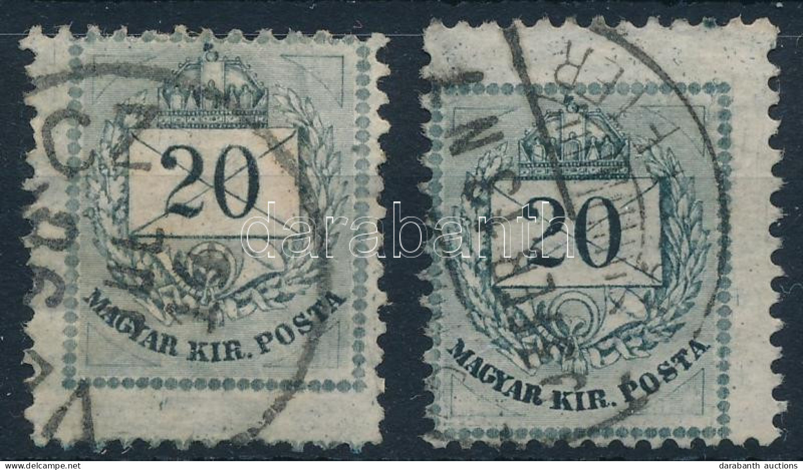 O 1881 2 Db 20kr Elfogazva / Shifted Perforation - Autres & Non Classés