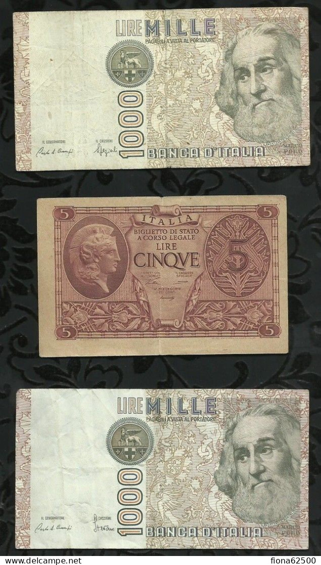 ITALIE . LOT DE 3 BILLETS . - Other & Unclassified