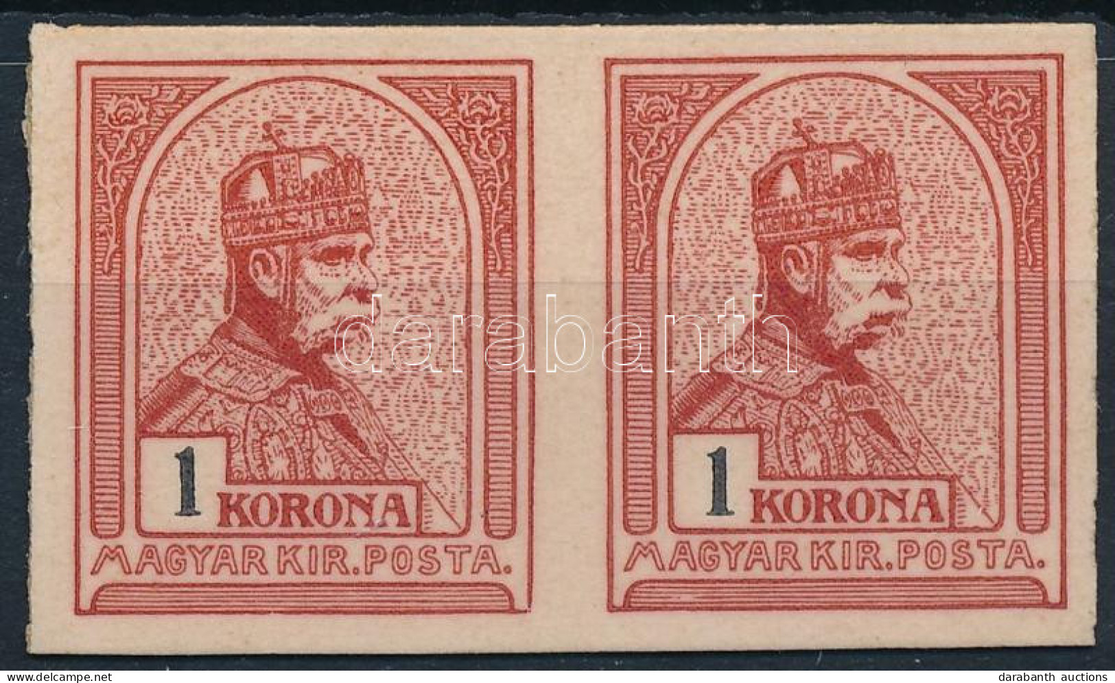 (*) 1900 Turul 1K Pár Karton Papíron. Rendkívül Ritka!! / Mi 67 Pair On Cardboard Paper, RR! - Other & Unclassified