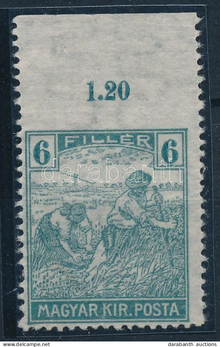 (*) 1916 Arató 6f Felül Vágott / Mi 193 Imperforate Above - Andere & Zonder Classificatie