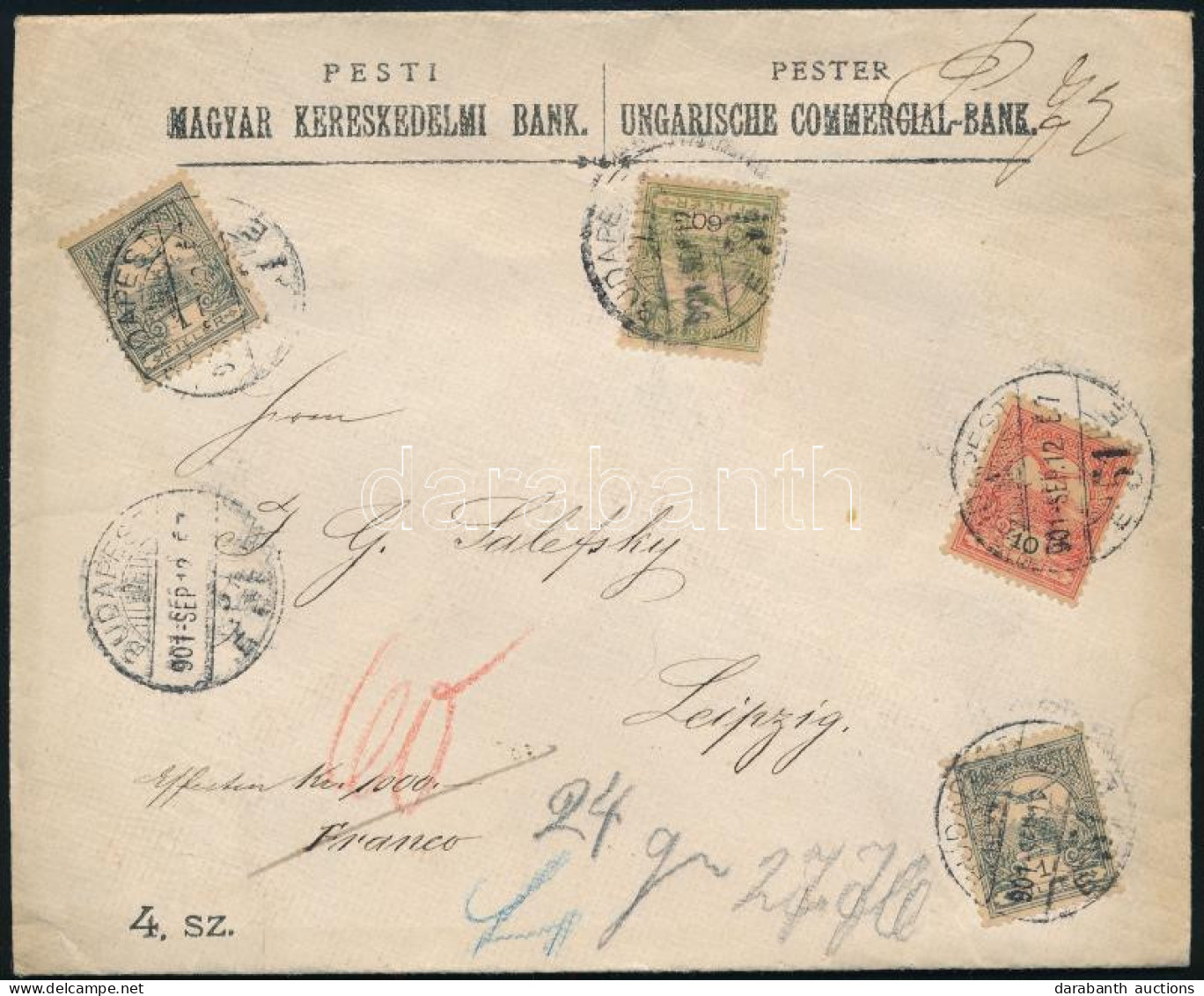 1901 Értéklevél 72f Bérmentesítéssel Budapestről Leipzigbe / Insured Cover To Leipzig - Other & Unclassified