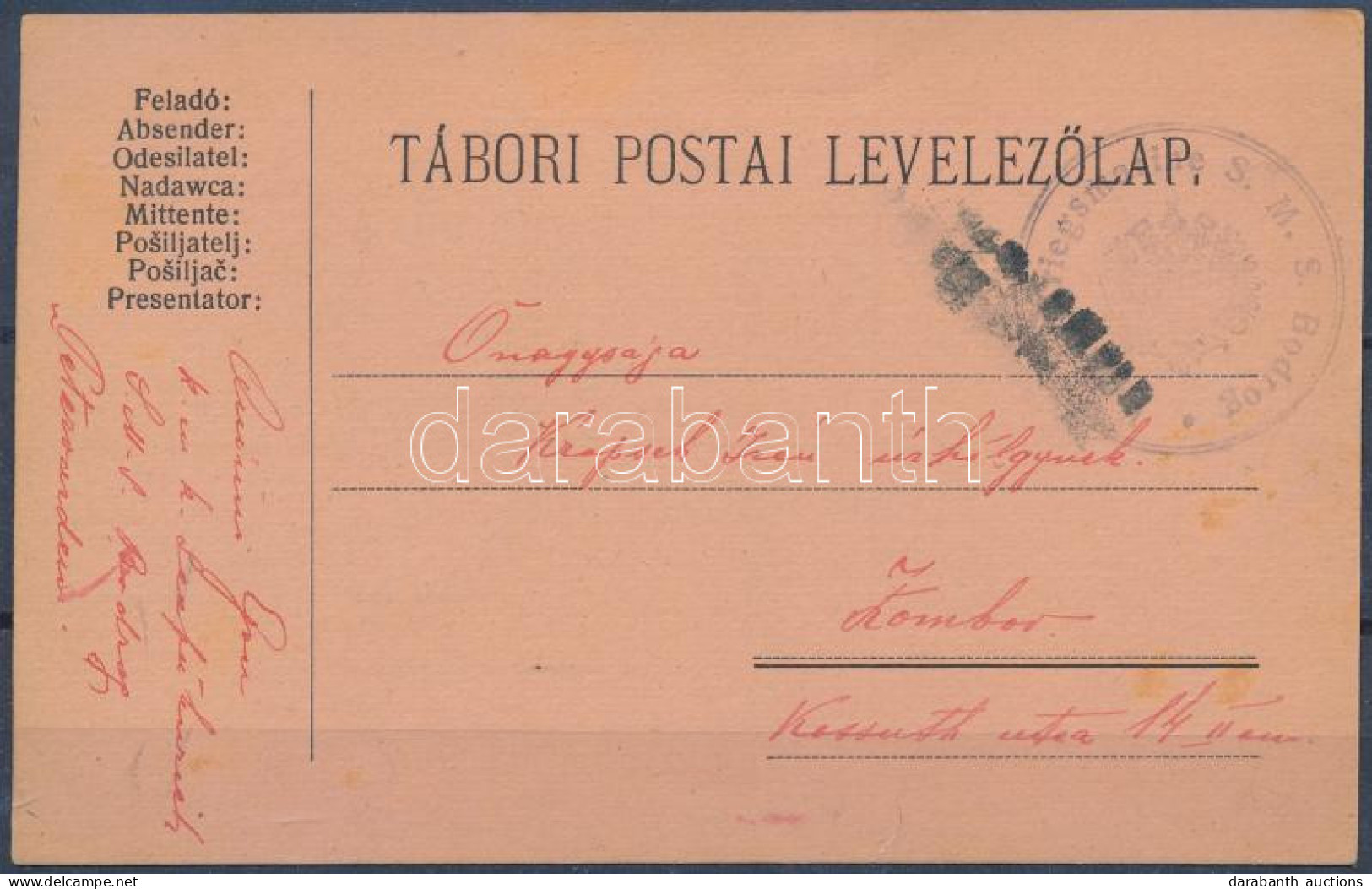 1915 Tábori Posta Levelezőlap / Field Postcard "S.M.S. Bodrog" - Autres & Non Classés