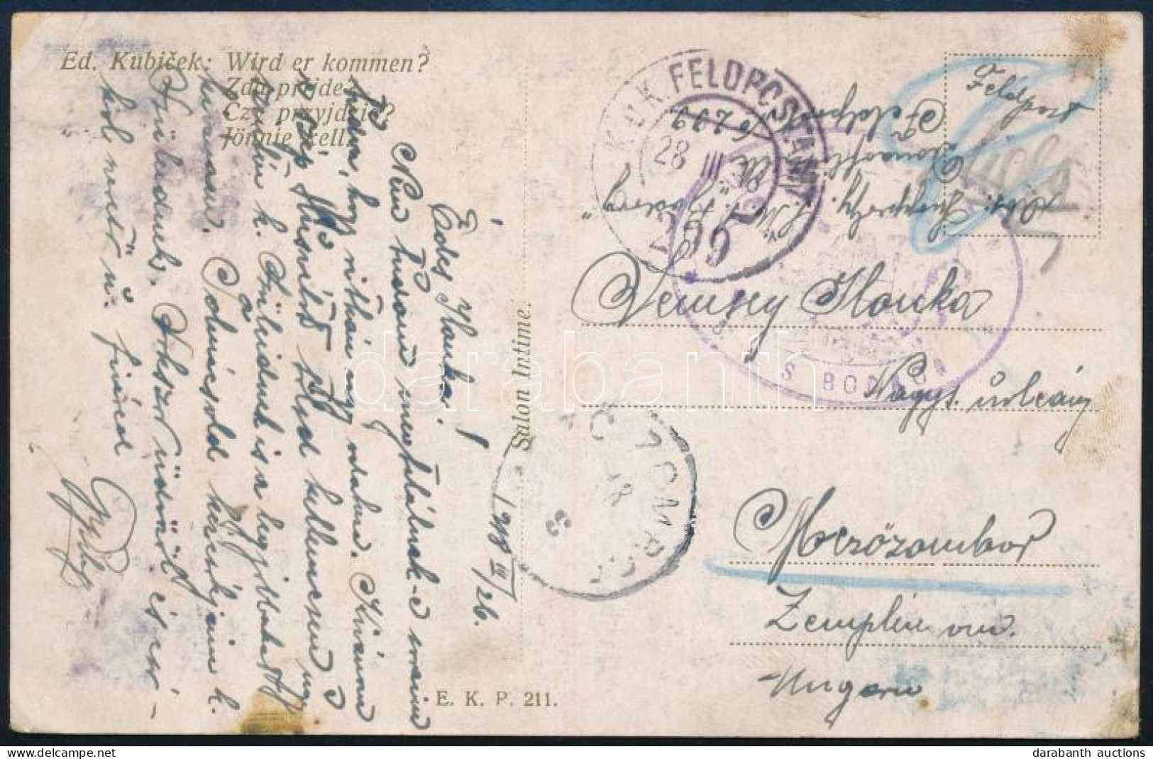 1918 Tábori Posta Képeslap / Field Postcard "S.M.S. BODROG" + "FP 299" - Autres & Non Classés