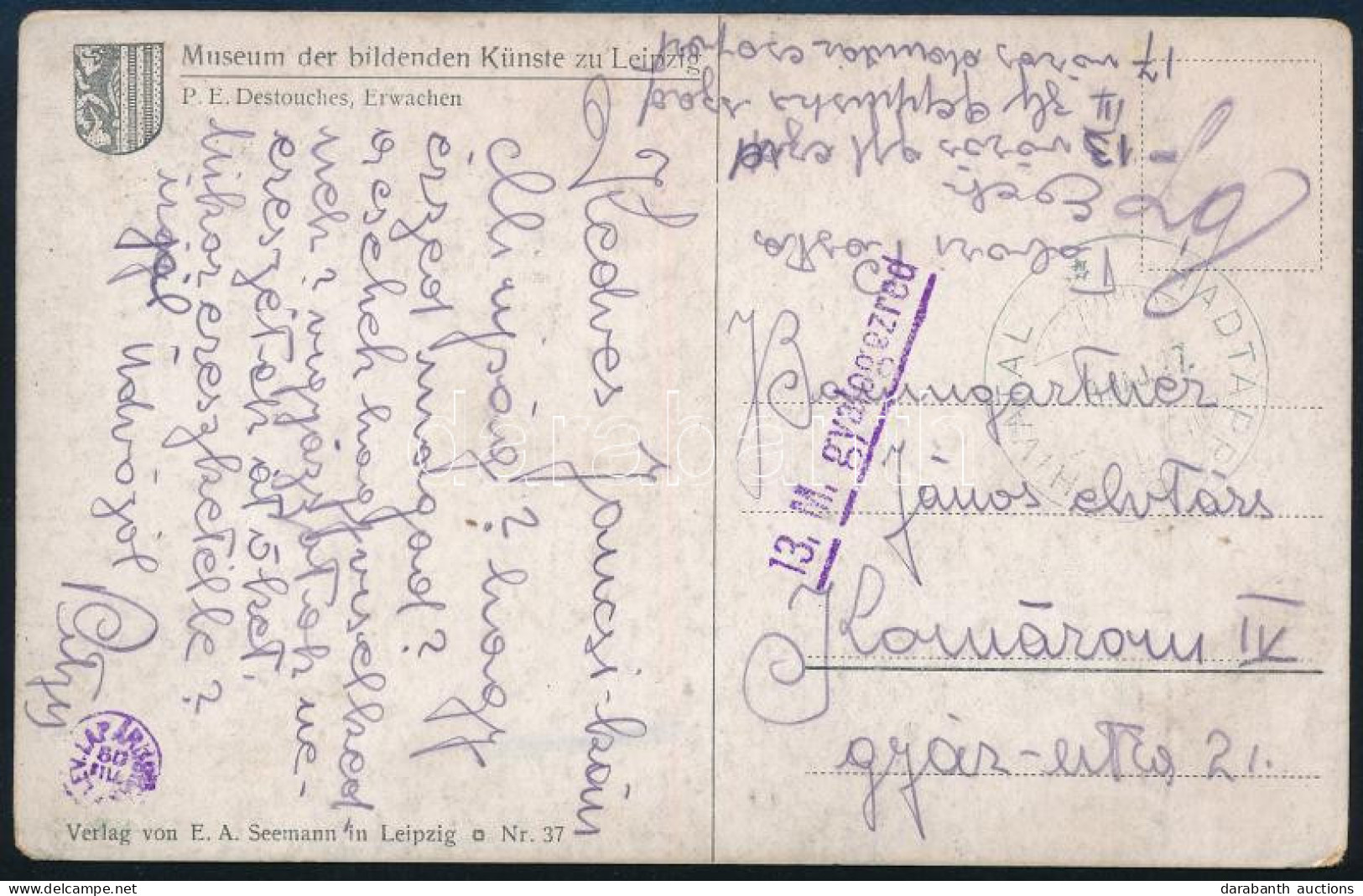 1919 Tábori Posta Képeslap / Field Postcard "HADTÁPPOSTAHIVATAL" + "13. M. Gyalogezred" - Autres & Non Classés