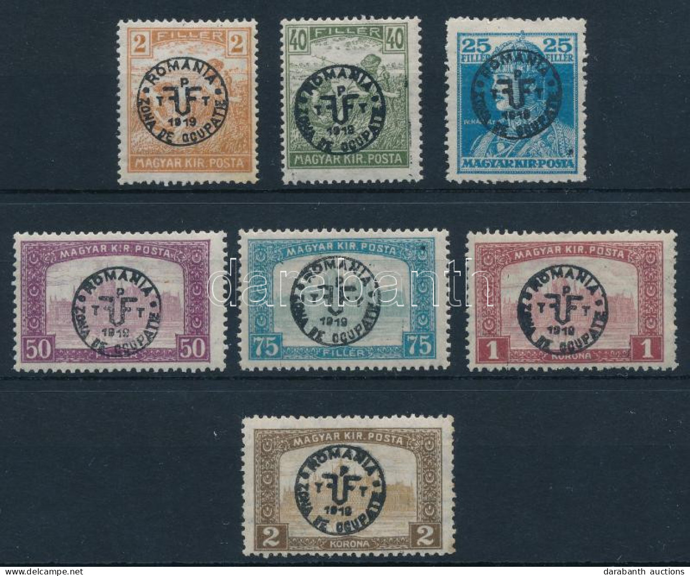 **, * Debrecen Magánfelülnyomás 1919 7 Db Bélyeg / Private Stamps - Sonstige & Ohne Zuordnung