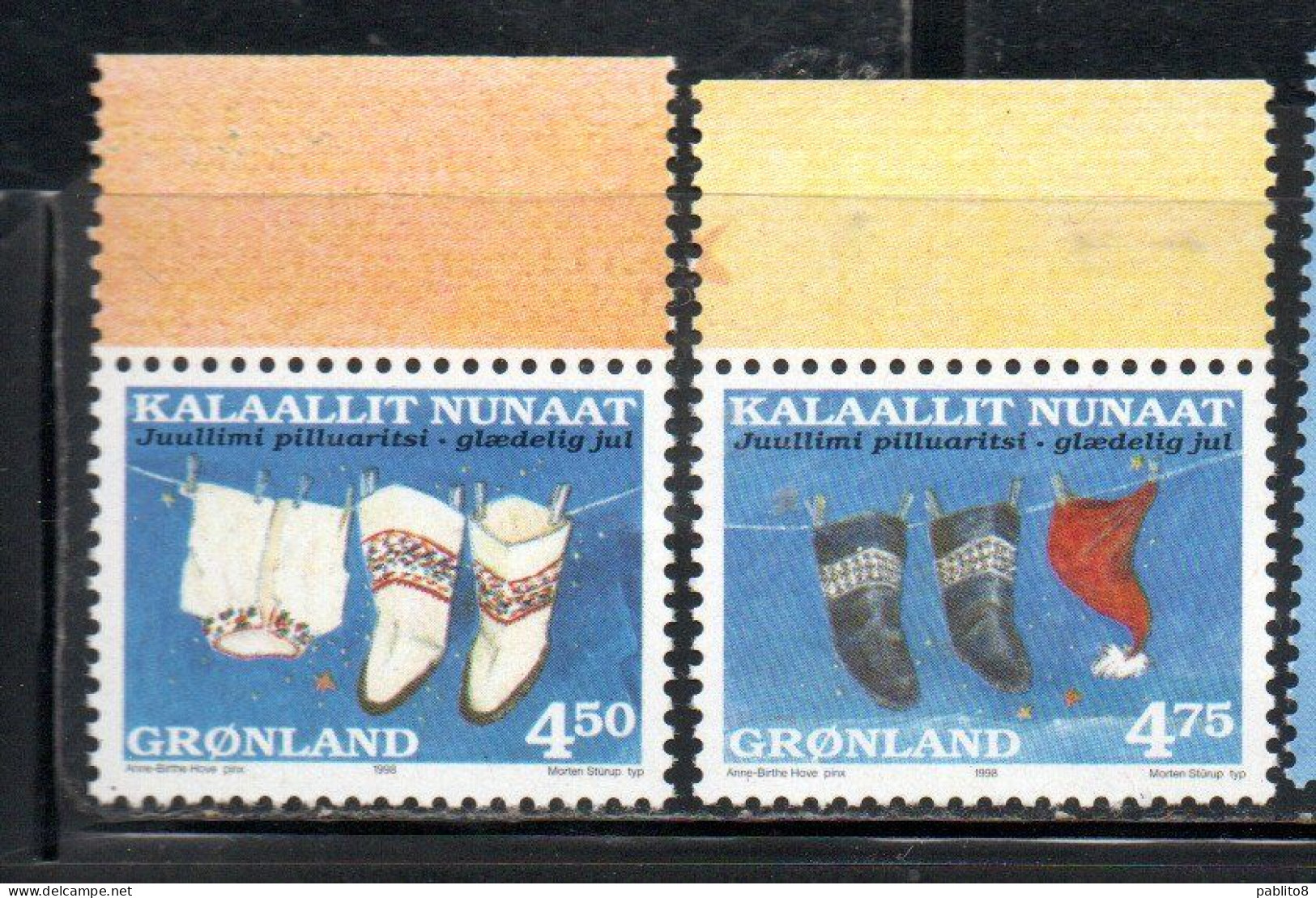 GREENLAND GRONLANDS GROENLANDIA GRØNLAND 1998 CHRISTMAS WEIHNACHTEN NATALE NOEL NAVIDAD COMPLETE SET SERIE COMPLETA MNH - Unused Stamps