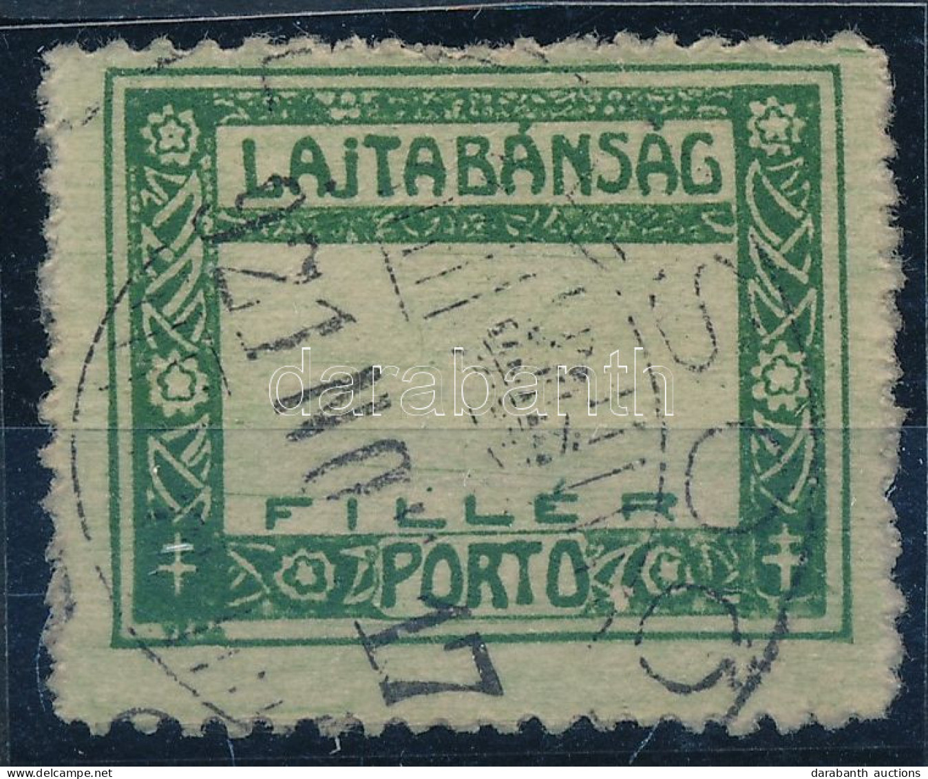 O Nyugat-Magyarország VII. 1921 Portóbélyeg értékszám Nélkül / Postage Due Stamp, Number Omitted. Signed: Bodor "(FE)LSŐ - Otros & Sin Clasificación
